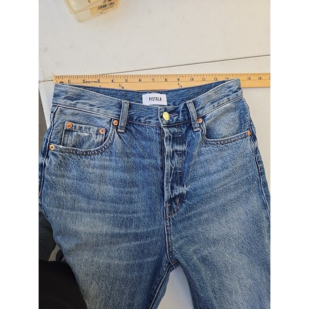 Pistola Denim Women’s Size 27 Distressed Straight Leg Jeans Blue Wash - Picture 11 of 12